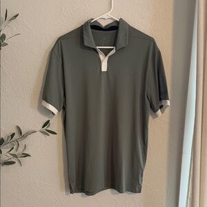 Nike Men's Polo Shirt in Olive and White